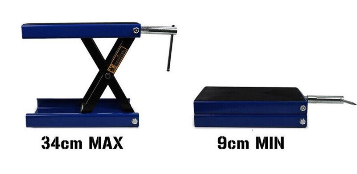 Motorcycle Scissor Lift Stand with Pad - 500kg Capacity (red or blue)