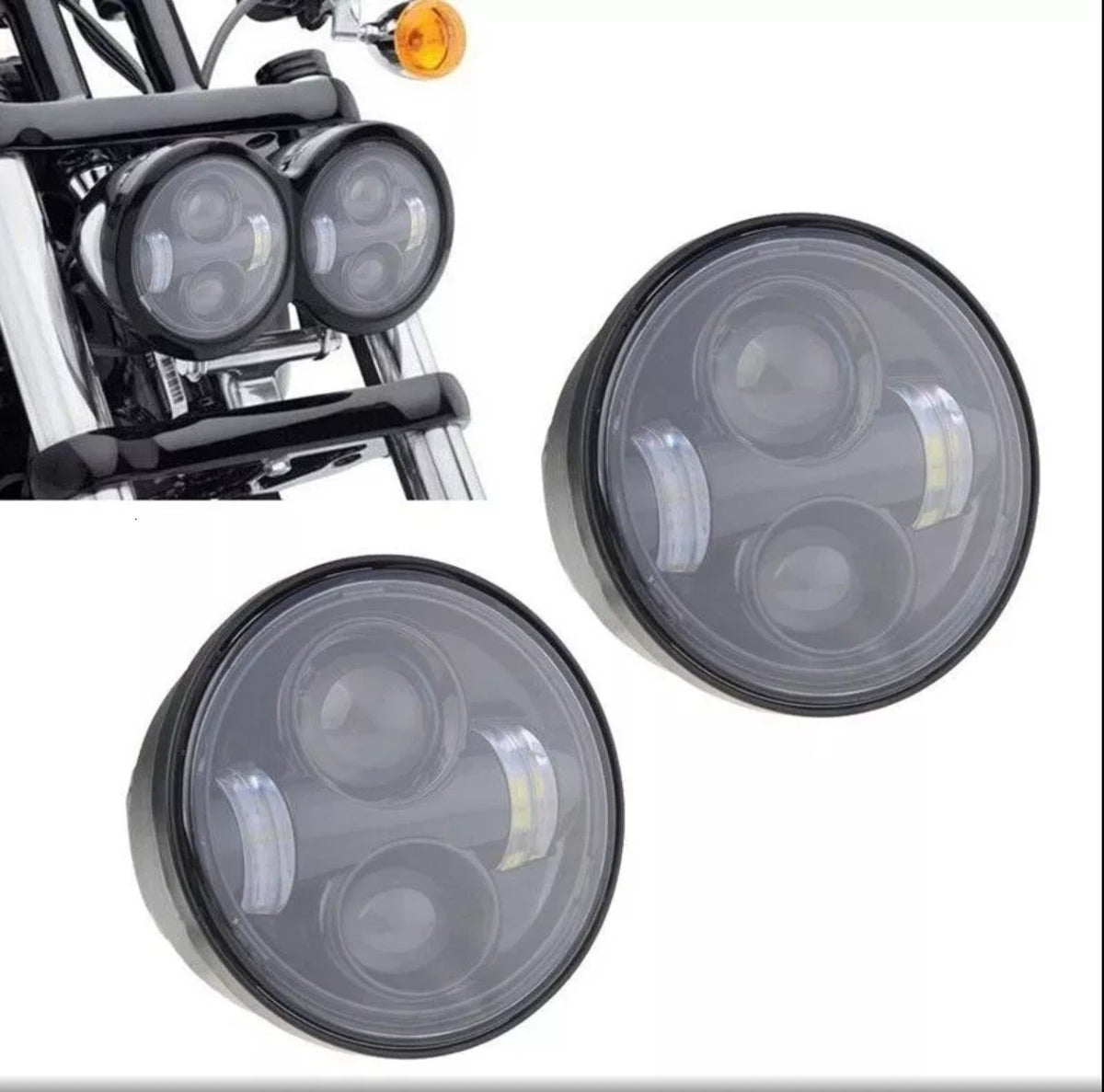 Fat bob LED Daymaker Head Lights For Harley Fat Bob-Black