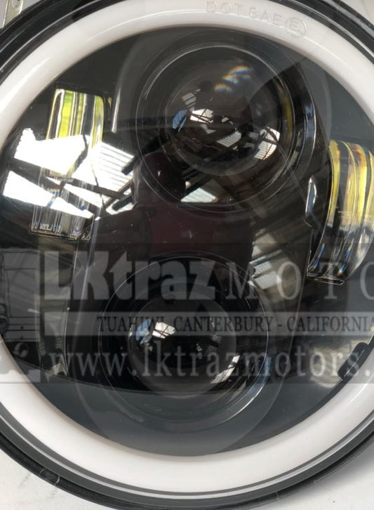 Black 5.75 Inch Daymaker Projector LED Headlight Black  with Halo