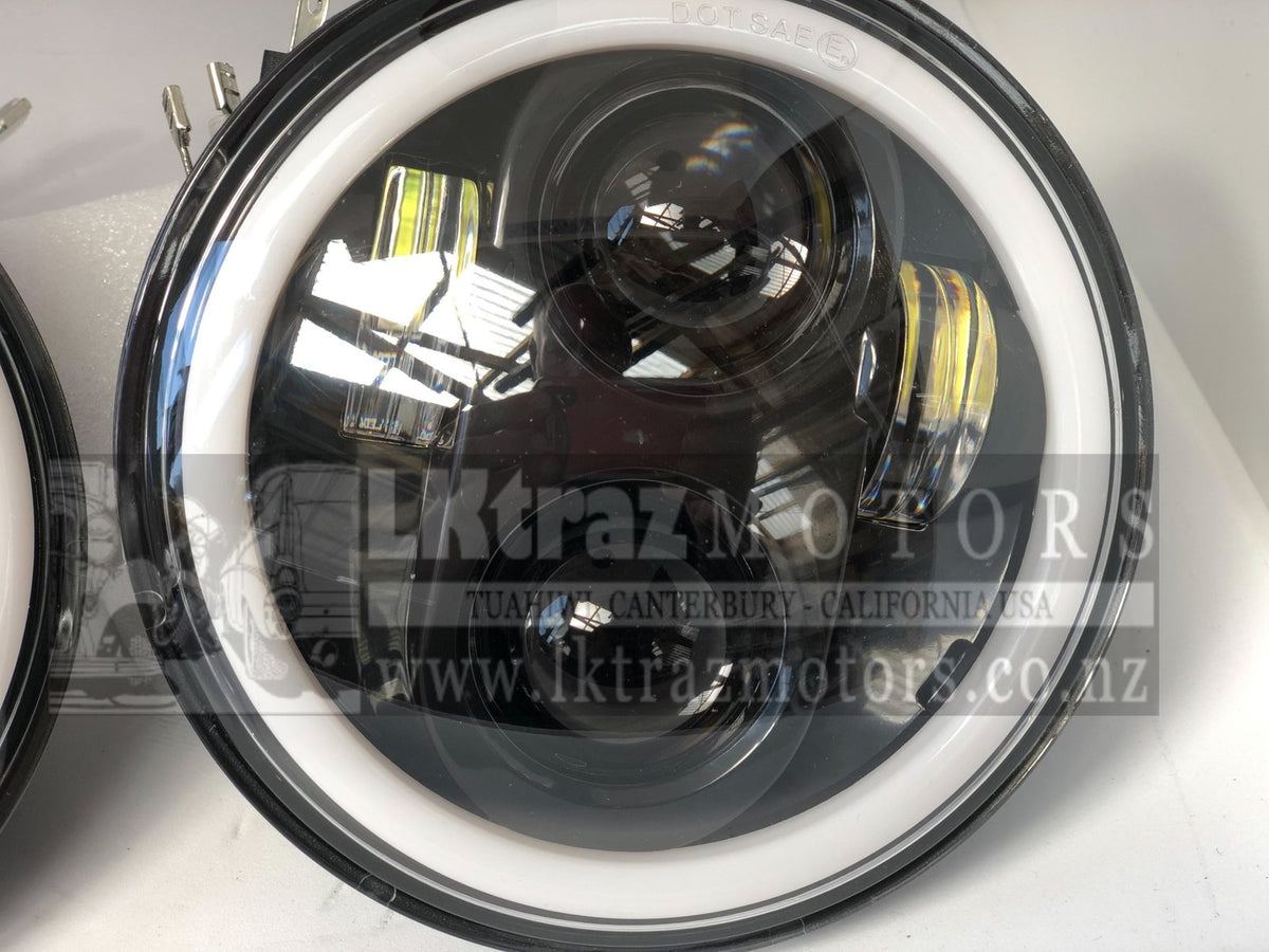 Black 5.75 Inch Daymaker Projector LED Headlight Black  with Halo