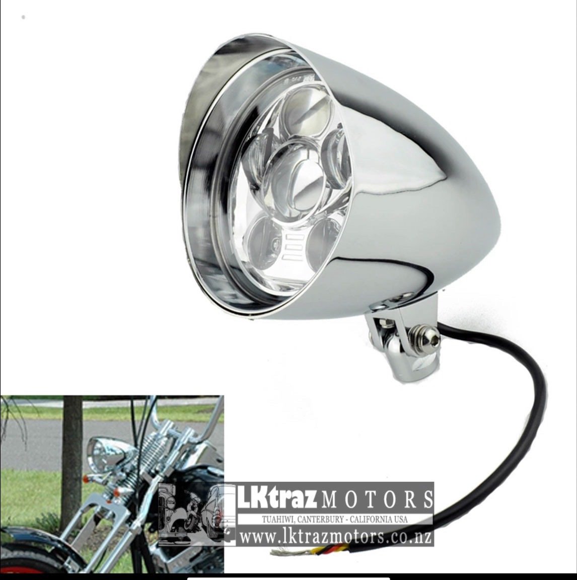 Black or Chrome 5.75 inch Bullet Led Bullet Headlight