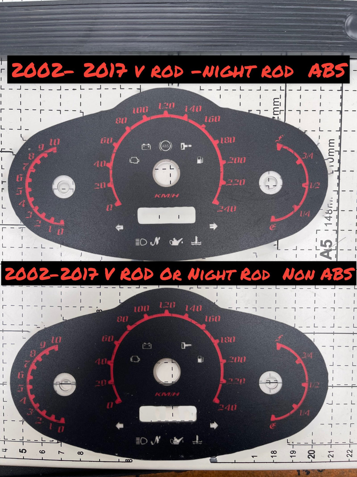 Face Plate - VROD converts  from MPH to KPH