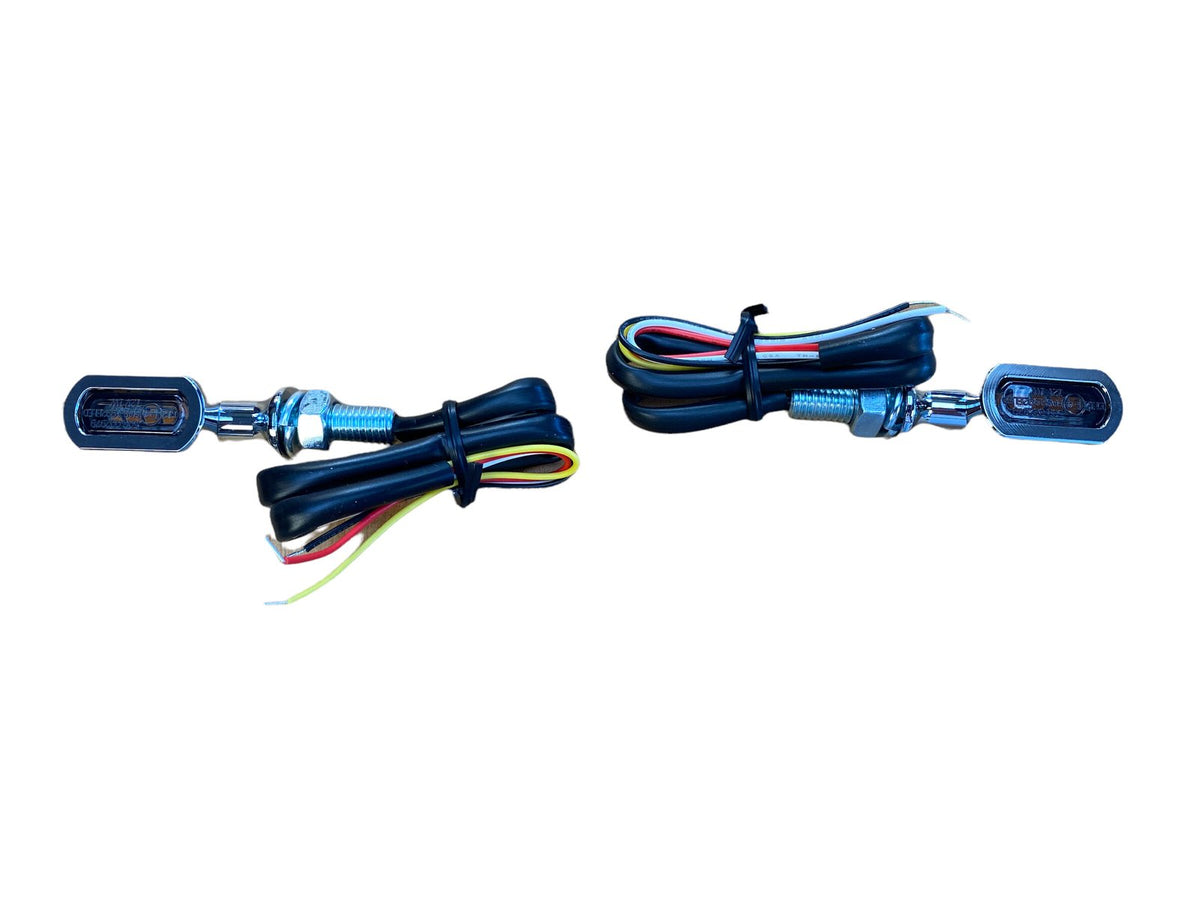 Chrome Batten Fixed rear LED indicators with amber lenses