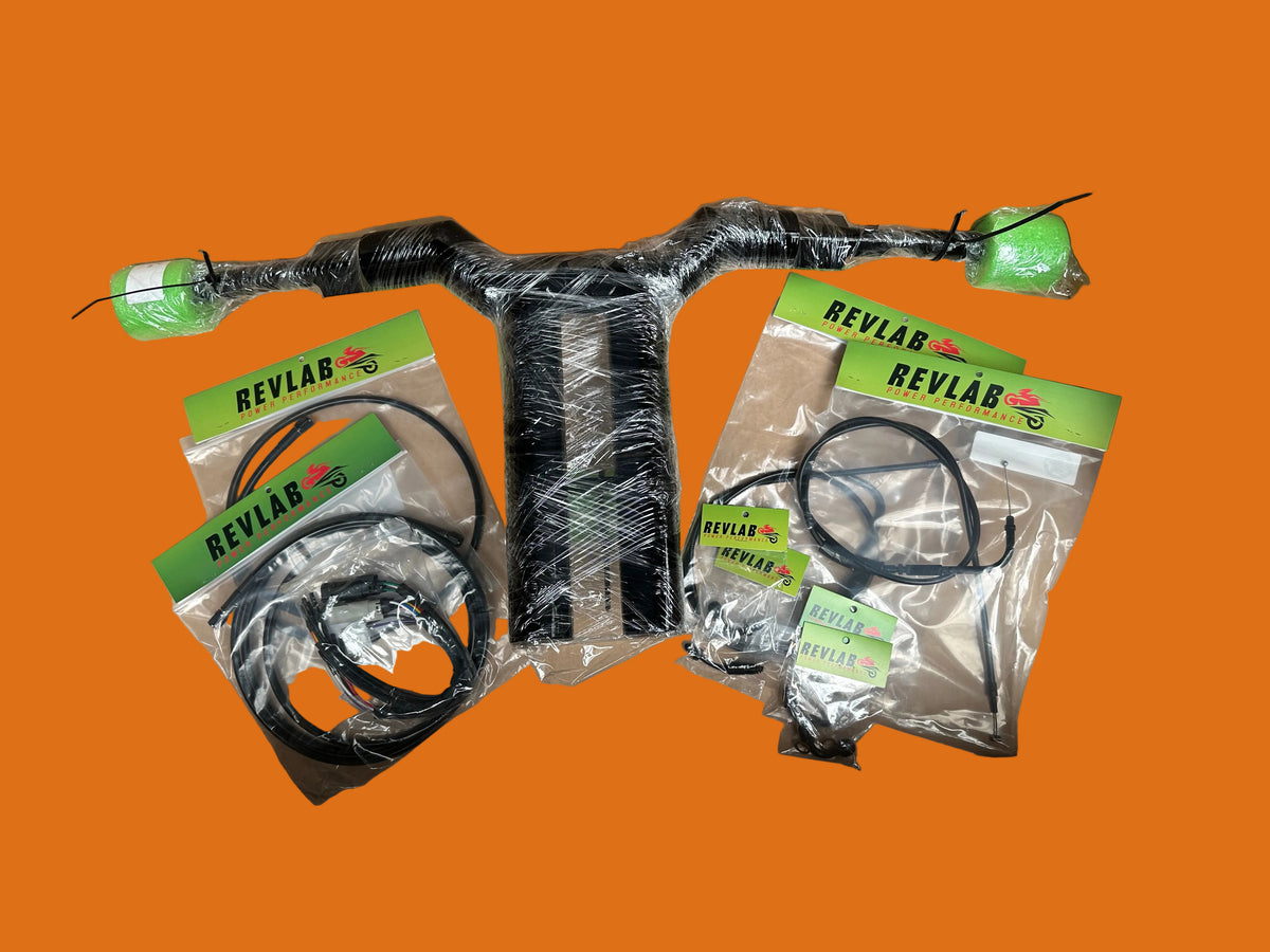 MX Tee Handle Bars V-Rod 14 Inch with Cable Kit ABS