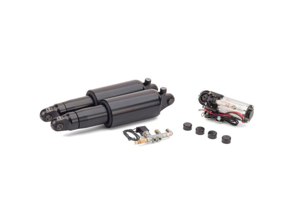 Adjustable Arnott Rear Air Shock Absorbers Black. Fits  Harley Davidson V-Rod 2007-2017.