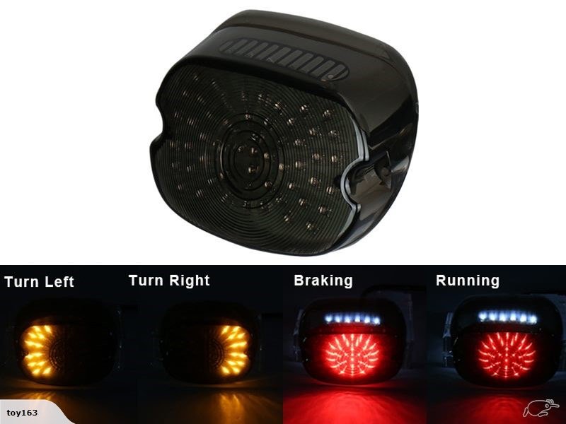 Tail light - LED with indicators - smokey lens (fits dynas, softails, etc)