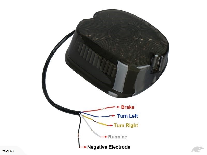 Tail light - LED with indicators - smokey lens (fits dynas, softails, etc)