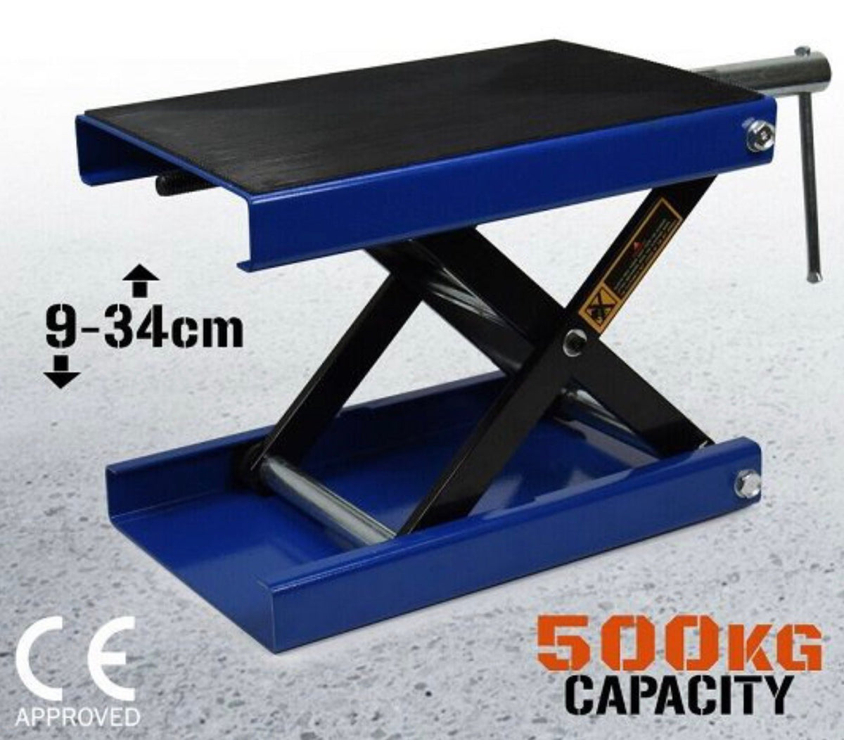 Motorcycle Scissor Lift Stand with Pad - 500kg Capacity (red or blue)