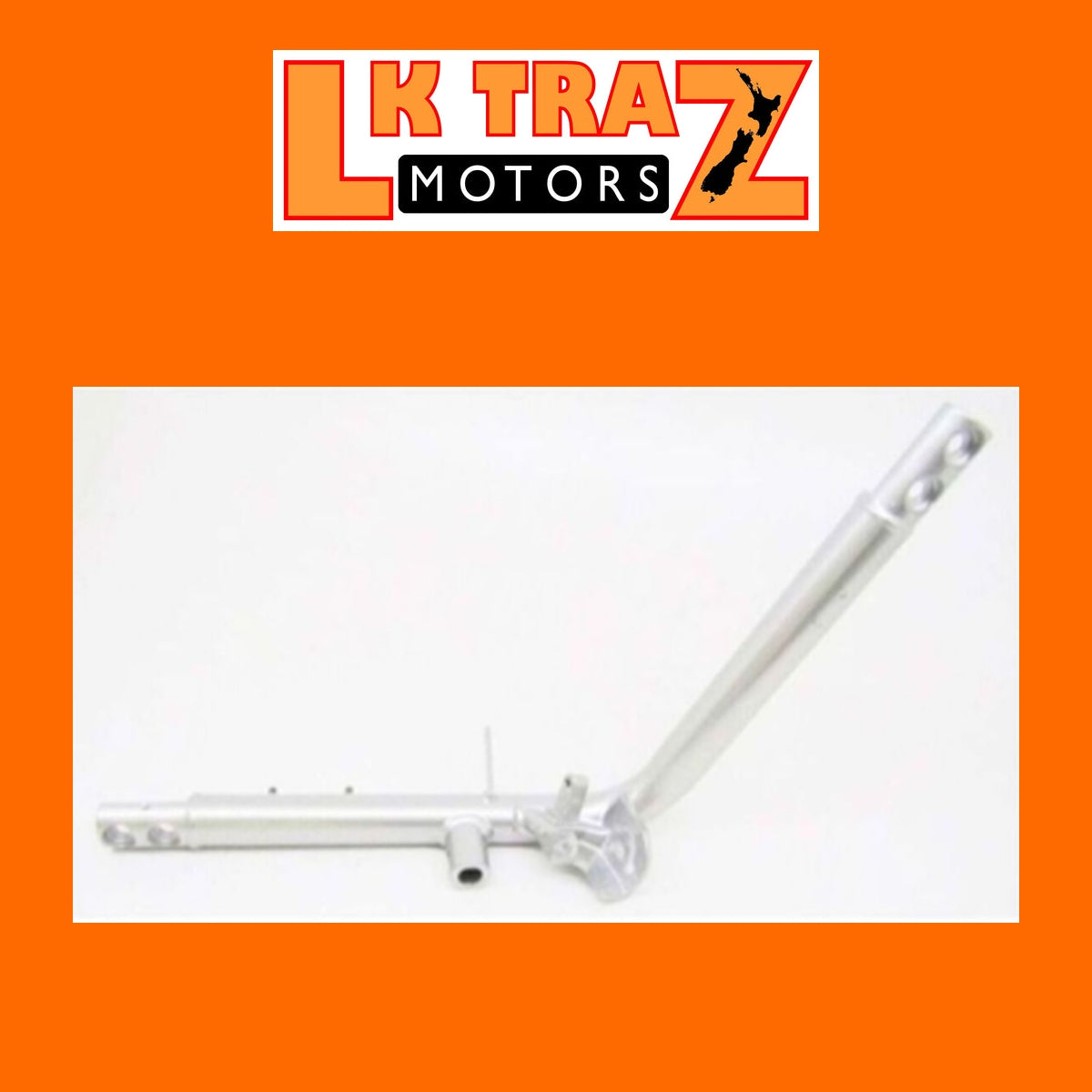 Harley-Davidson V-Rod left-hand lower frame rail 47987-07BK with LKTRAZ Motors branding. Photo shows silver; supplied product is black.