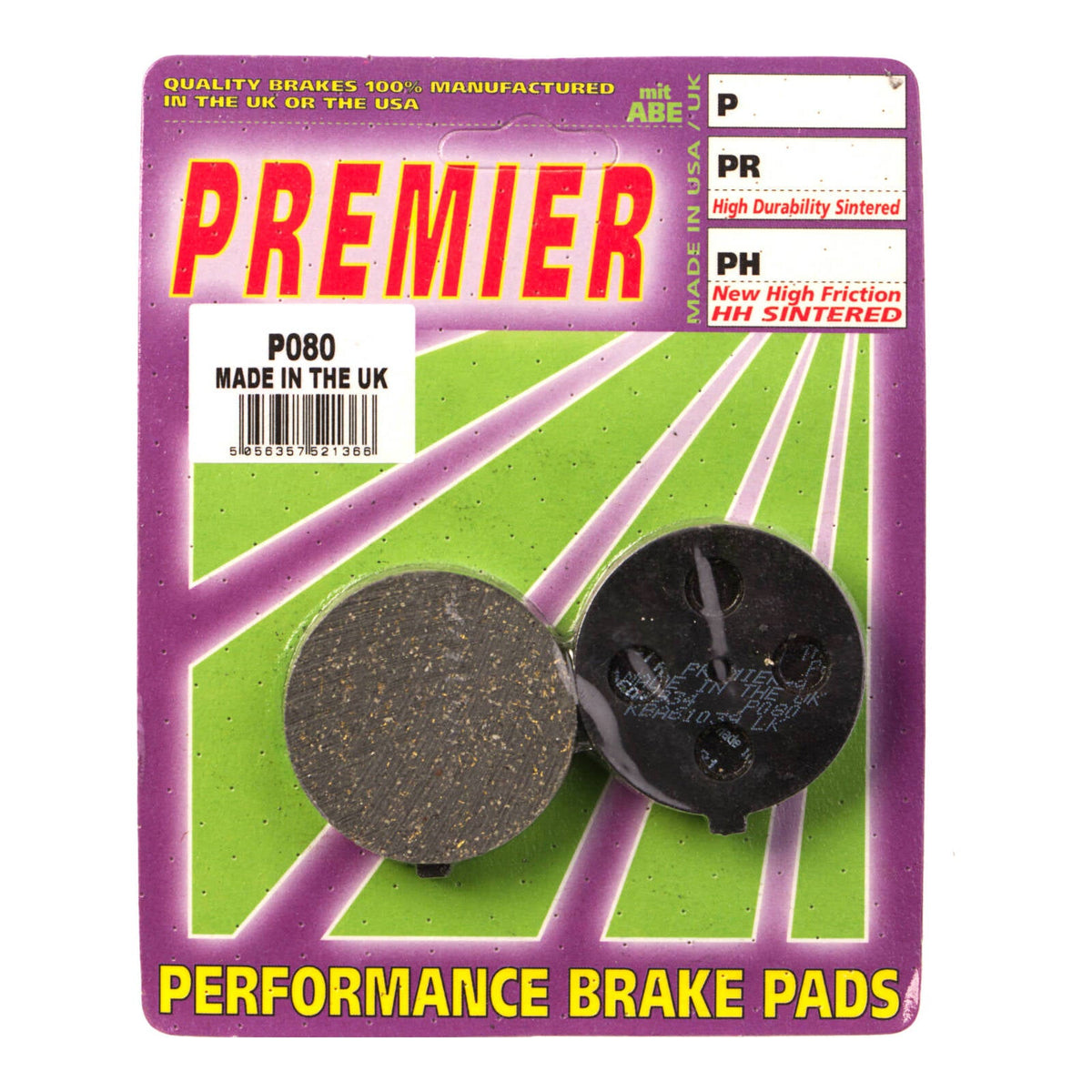 Premier PBP80 / P080 brake pad set in retail packaging