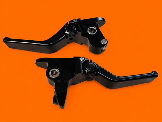 Black five-position adjustable shorty brake and clutch levers for Harley-Davidson V-Rod