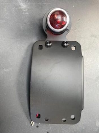 Curved side mounted License Plate Holder- chrome bezel