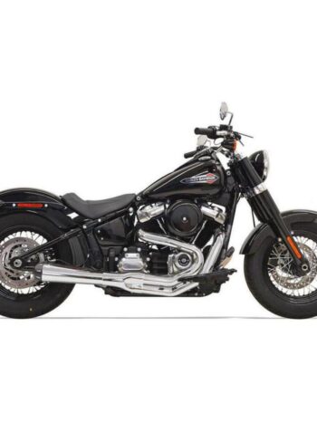 BASSANI EXHAUST 4 INCH DIAMETER UPSWEPT ROAD RAGE 2-INTO-1 EXHAUST SYSTEM IN CHROME FINISH FOR 2018-2023 SOFTAIL SLIM & FAT BOB MODELS (1S52R)