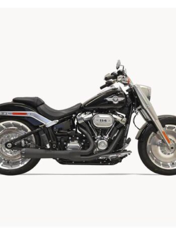 BASSANI EXHAUST SYSTEM 2-1 ROAD RAGE WITH MEGAPHONE MUFFLER IN BLACK FINISH FOR 2018-2020 SOFTAIL FAT BOY, BREAKOUT AND FXDR (1S94RB)