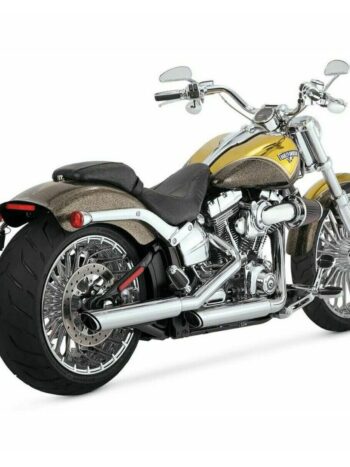 V16835 3" CHROME ROUND TWIN SLASH SLIP-ON MUFFLERS 07-17 SOFTAIL
